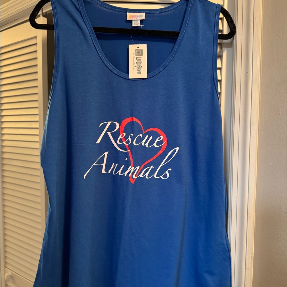 Blue Rescue Animals Tank Top